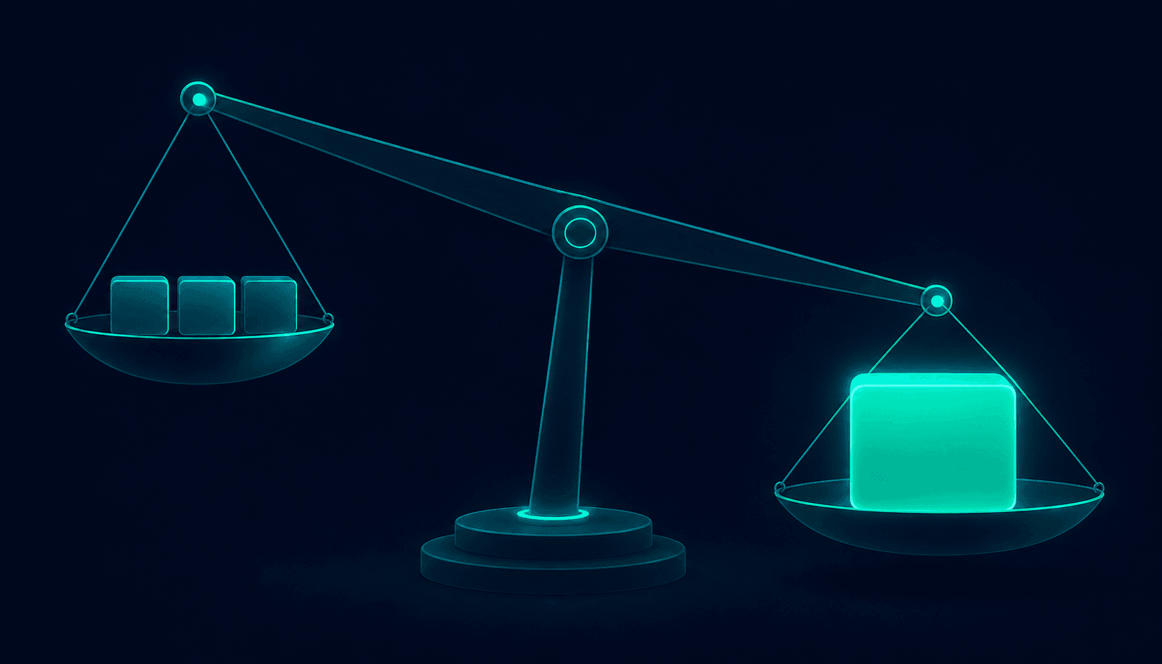 AI agent ROI balance showing build cost, monthly operating cost, and monthly value created across a 12-month period