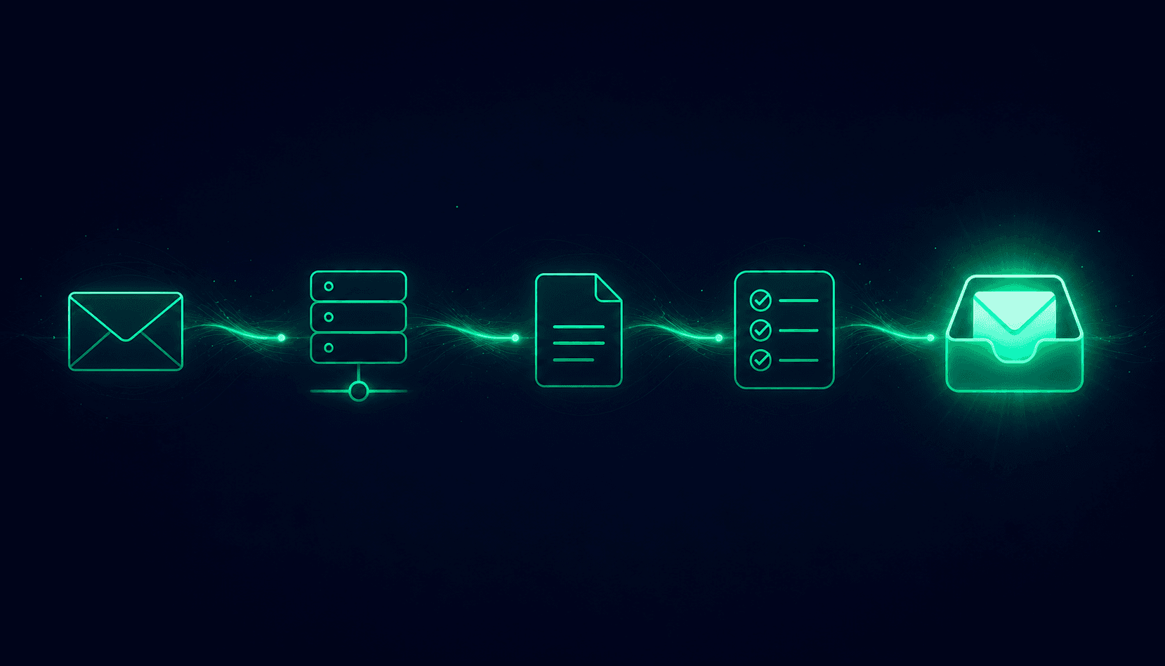 SPF authentication flow showing an email from Google Workspace passing through an SPF validation checkpoint and reaching the inbox
